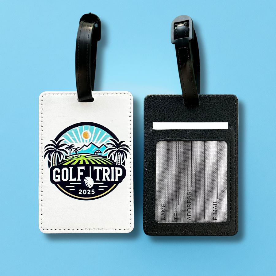 Golf Trip 2025 Luggage Tag. Perfect golf gift for foursome.